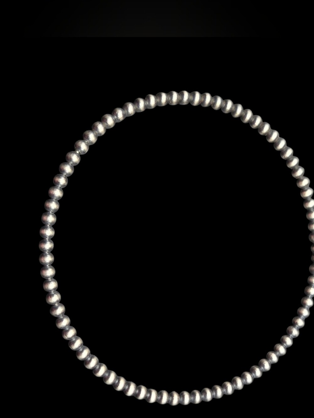 3mm Desert Pearl Sterling Silver Beaded Bracelet Bangle